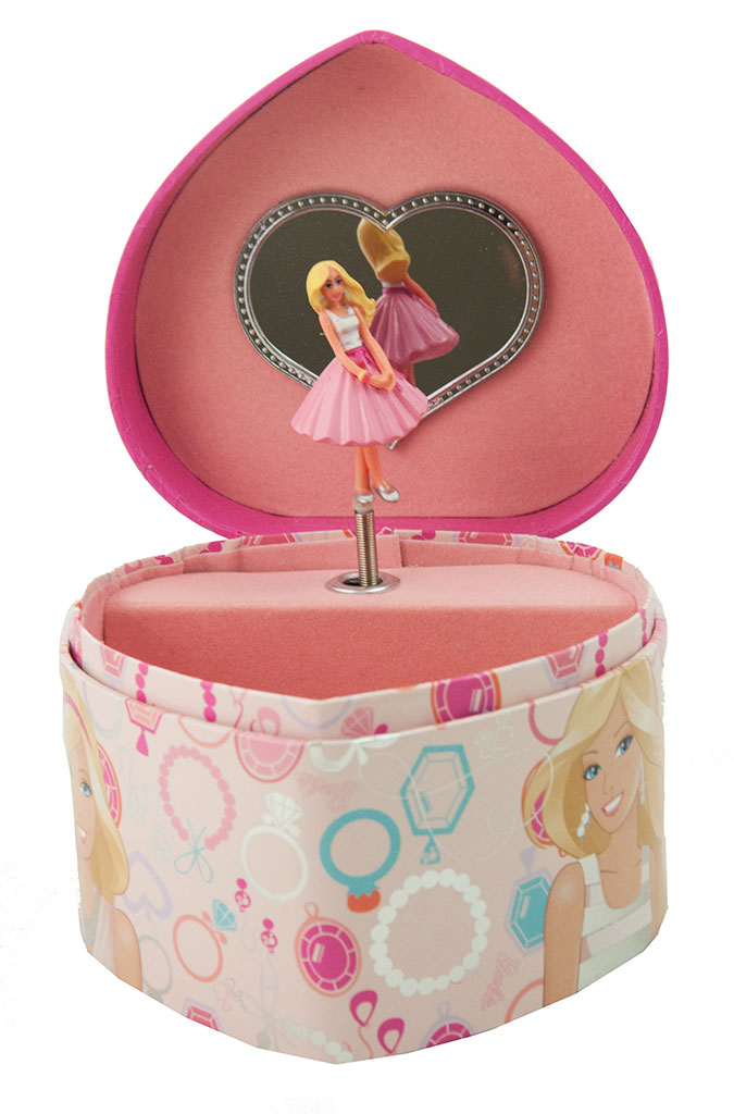 Barbie Musical Jewellery Box Music Box Toy Kids Trinket Doll Heart