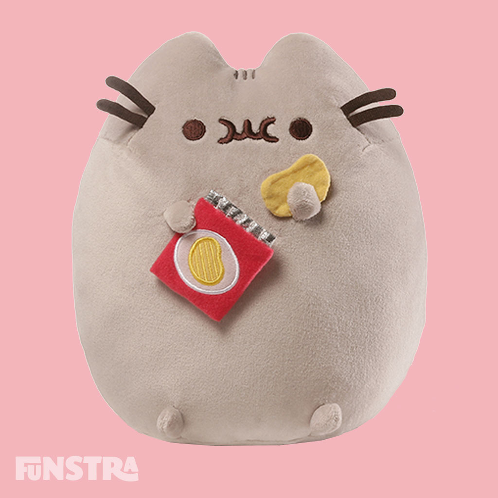 pusheen eating noodles plush