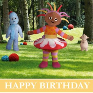 Happy Birthday from Igglepiggle, Makka Pakka and Upsy Daisy! Why not celebrate your little one's birthday with an In the Night Garden theme party? Get birthday party, cake, decorations and craft activity ideas from Pinterest.