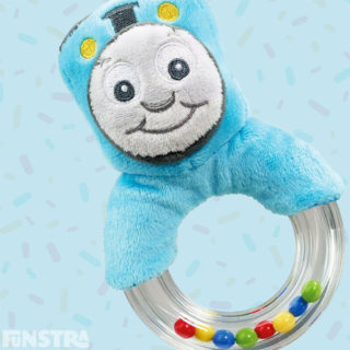 Thomas the Tank Engine ring rattle and teether of the little blue engine and promotes fine and gross motor skills while stimulating your toddler's senses of sight, touch and hearing.