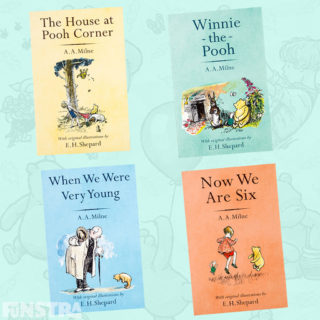 Winnie the Pooh, The House at Pooh Corner, When We Were Very Young and Now We Are Six are classic story books written by A. A. Milne filled with stories and poetry that children can read and fall in love with the adventures of Pooh and friends in the Hundred Acre Wood.