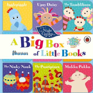 A Big Box of Little Books features stories of all your favourite characters from the night garden in nine little board books with Igglepiggle, Upsy Daisy, The Tombliboos, The Ninky Nonk, The Pontipines and Makka Pakka.  Read aloud with children to help enhance cognitive behavior, stimulate creativity and develop language, concentration, comprehension and literacy skills.