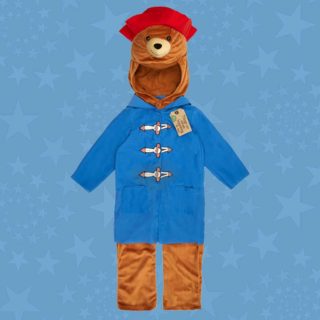 Your little cub can dress up as Paddington bear with this costume featuring Paddington’s signature red hat and blue coat.
