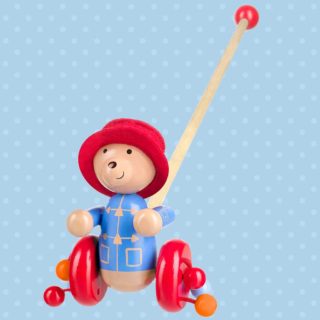 Join Paddington Bear on his many adventures and encourage those first steps with the perfect walking companion with a hand painted push along wooden toy from Orange Tree Toys.