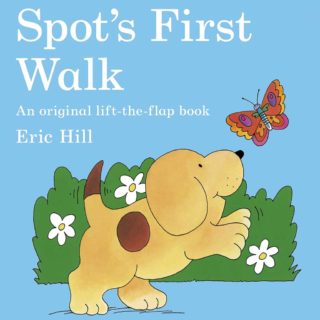 Spot discovers all sorts of exciting new things when he goes on his very first walk in 'Spot's First Walk' by Eric Hill.