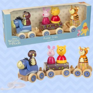 Kids will adore playing with this wooden toy train, featuring Eeyore, Owl, Piglet, Pooh and Tigger. The Winnie the Pooh Puzzle Train is a beautifully crafted wooden toy with three carriages and character figures.