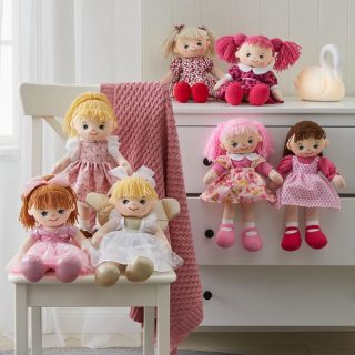 Rag dolls are designed to be played with, but also make a lovely decoration or art piece for collectors, showcasing their beautifully sewn dresses in modern and traditional fabrics and perfectly styled hair. The sweet natured style of the My Best Friends rag dolls can enhance the décor of a child’s bedroom or nursery and create an inviting room for children. 
