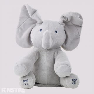 Flappy the Elephant has two play modes - plays peek-a-boo or hear the song 'Do Your Ears Hang Low?'. The animated plush elephant's ears flap during play to delight baby.