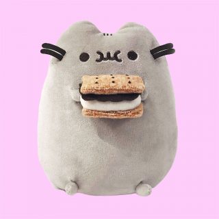 Guess who loves S'mores...Pusheen! The warm chocolate, toasted marshmallow and graham cracker is also one of Pusheen's favorite treats. Give her a hug and she might let you take a bite.