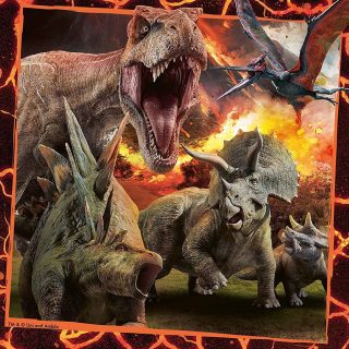 The Ravensburger Jurassic World Instinct to Hunt Jigsaw Puzzle features 3 highly artistic images of dinosaurs on the hunt from the Animals collection each of which has been precision cut into 49 piece puzzles.