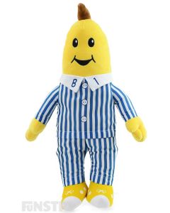 B1 plush soft toy is soft and cuddly is his classic blue and white striped pyjamas with embroidered facial features and is large and huggable in size for lots of cuddles and fun pretend play.