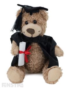 Graduation Teddy Bear Plush Toy with Academic Cap Cape & Award