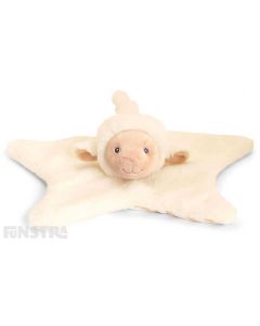 Lullaby lamb comforter security blanket is cream and beige and a gorgeous companion, soother and comfort object for infants.