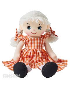 Personalised Rag Doll, My First Soft Baby Doll Toy, Girls Gingham
