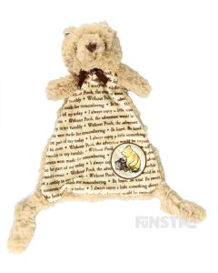 Classic Winnie the Pooh comforter on this baby blanket for little infant girls and boys will calm and comfort babies.