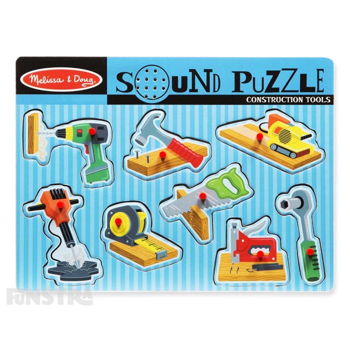 Melissa & Doug Construction Tools Sound Puzzle 8 Piece - Funstra