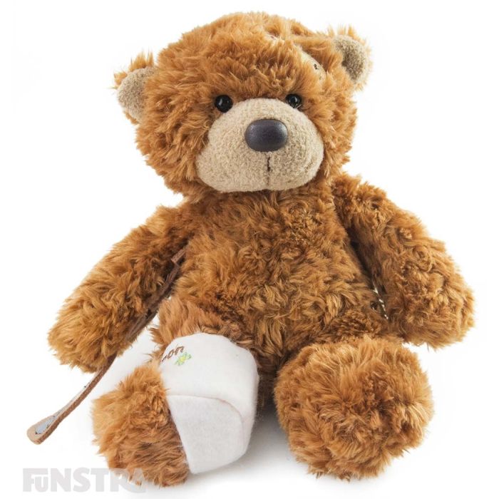 Plush Get Well Soon Teddy Bear Cast Band Aid Stuffed Animal Toy